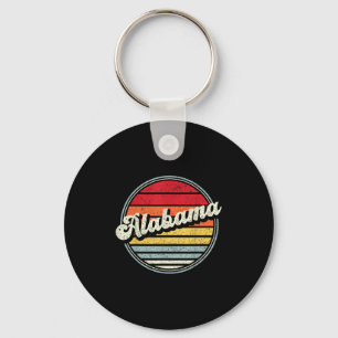Retro Alabama Home State Cool 70s Style Sunset Men Key Ring