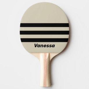 Retro Alabaster Three Across Striping with Name Ping Pong Paddle