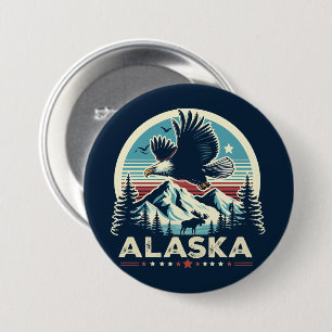 Retro Alaska 7.5 Cm Round Badge