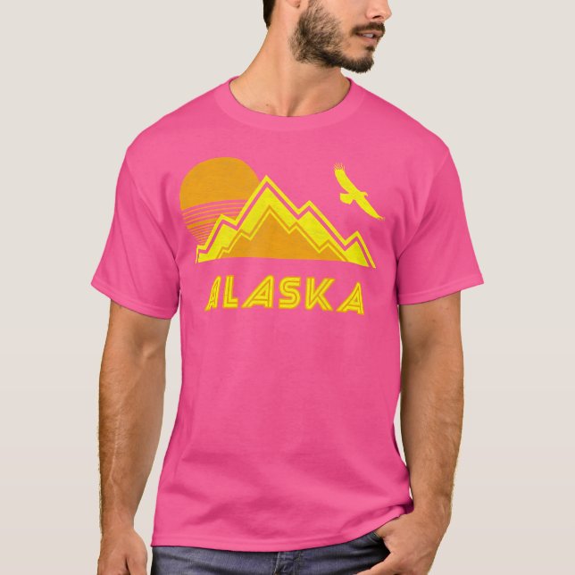 Retro Alaska 	 Distressed Hiking Tee (Front)