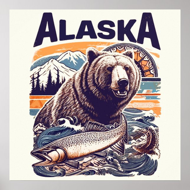 Retro Alaska Nature Poster (Front)