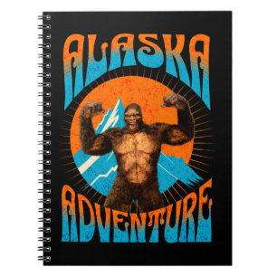 Retro Alaska Sasquatch Mountain Adventure Notebook