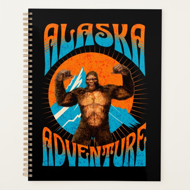 Retro Alaska Sasquatch Mountain Adventure Planner (Front)