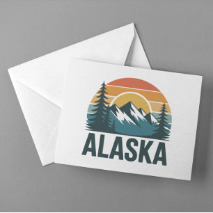 Retro Alaska Sunset Adventure  Postcard