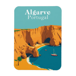 Retro Algarve Portugal Travel Souvenir Magnet