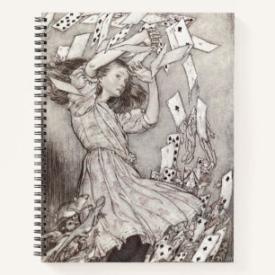 Retro Alice Falling Cards Victorian Design Notebook