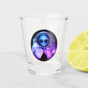 Retro Alien Astronaut Shot Glass