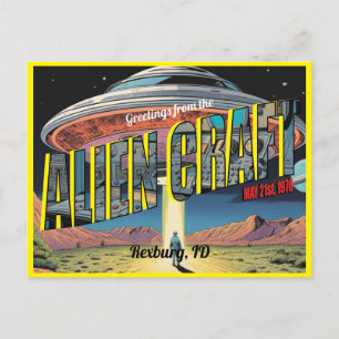 Retro Alien Craft Postcard