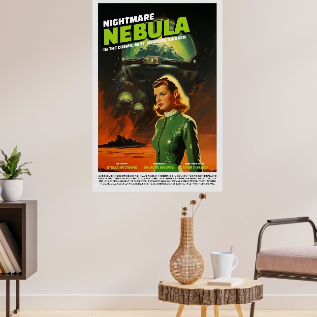 Retro Alien Sci-Fi Movie Inspired Wall Poster (Living Room 3)
