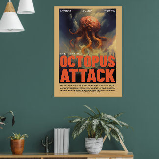 Retro Alien Sci-Fi Movie Inspired Wall Poster