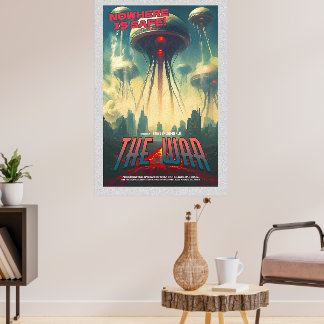 Retro Alien Sci-Fi Movie Inspired Wall Poster