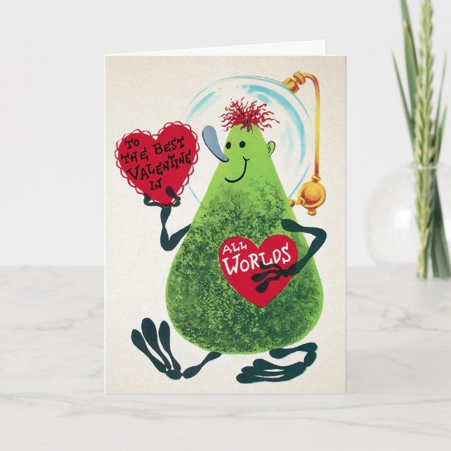 Retro Alien Valentine's Day Card (Front)