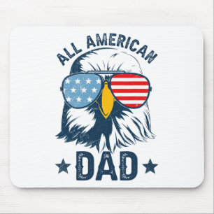 Retro All American Dad 4th Of July Shirt Daddy Eag Mouse Mat