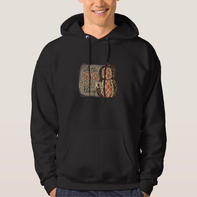 Retro All The Plaid Pumpkin Fall Autumn Family Tha Hoodie (Front)