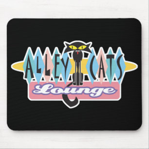 retro alley cats lounge sign mouse mat