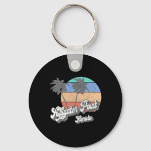 Retro Alligator Point Florida Fl Vintage Beach Sur Key Ring