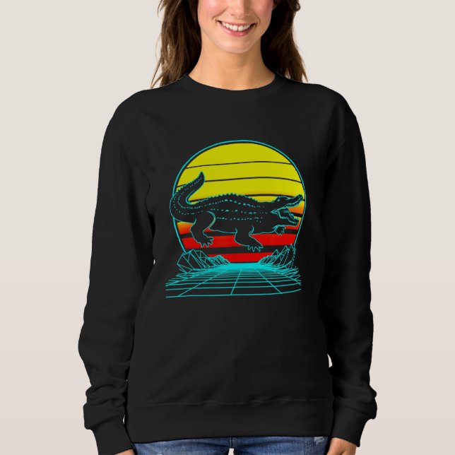 Retro Alligator Vaporwave Sweatshirt (Front)