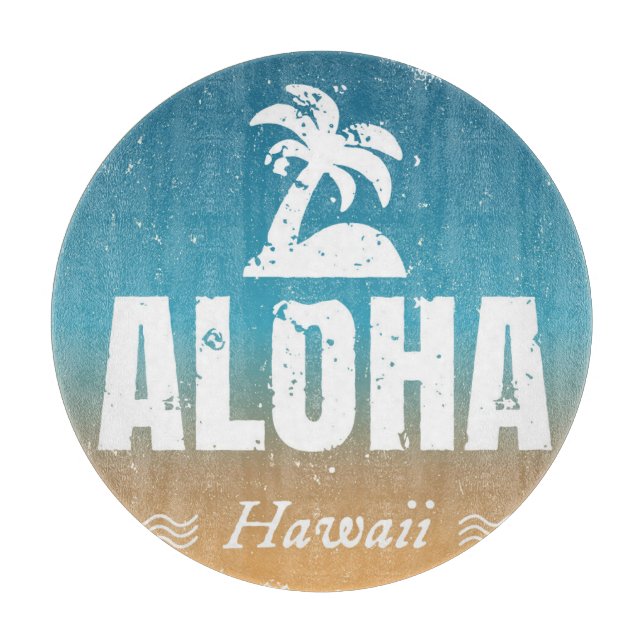 Retro Aloha Hawaii Cutting Board (Front)