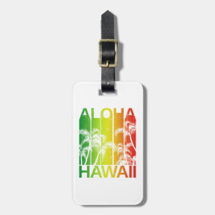 Retro Aloha Hawaii Islands Luggage Tag
