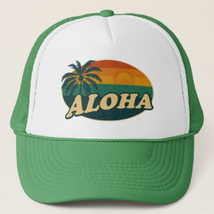 Retro Aloha Sunset – Vintage Island Vibes Trucker Hat