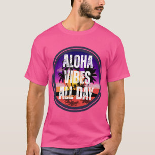 Retro Aloha Vibes Tropical Sunset Hawaii Design T-Shirt