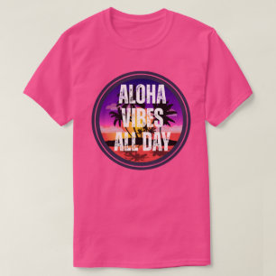 Retro Aloha Vibes Tropical Sunset Hawaii Design T-Shirt