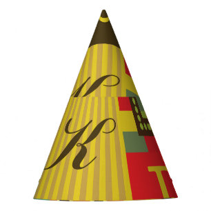 Retro alphabet, vintage charm party hat