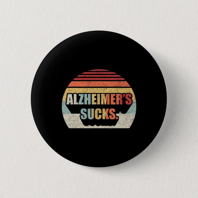 Retro Alzheimers Dementia Alzheimer Disease Awaren 6 Cm Round Badge (Front)