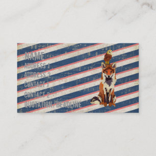 Retro Amber Fox & Owl  Business Card