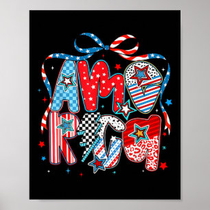 Retro America Coquette 4th Of July Memorial Day Pa Poster