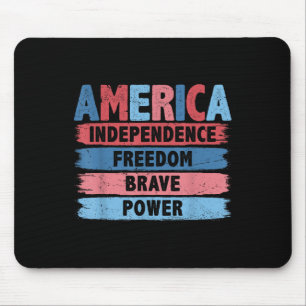 Retro America Independence Freedom Brave Usa 4th O Mouse Mat