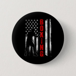 Retro American Boxing Apparel Us Flag Boxer 6 Cm Round Badge