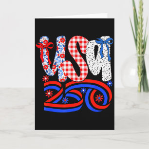 Retro American Coquette Bow 250 Flag Tee, 4th Of J Card