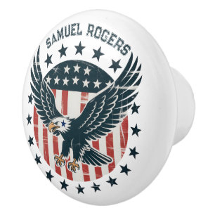 Retro American Eagle  Ceramic Knob