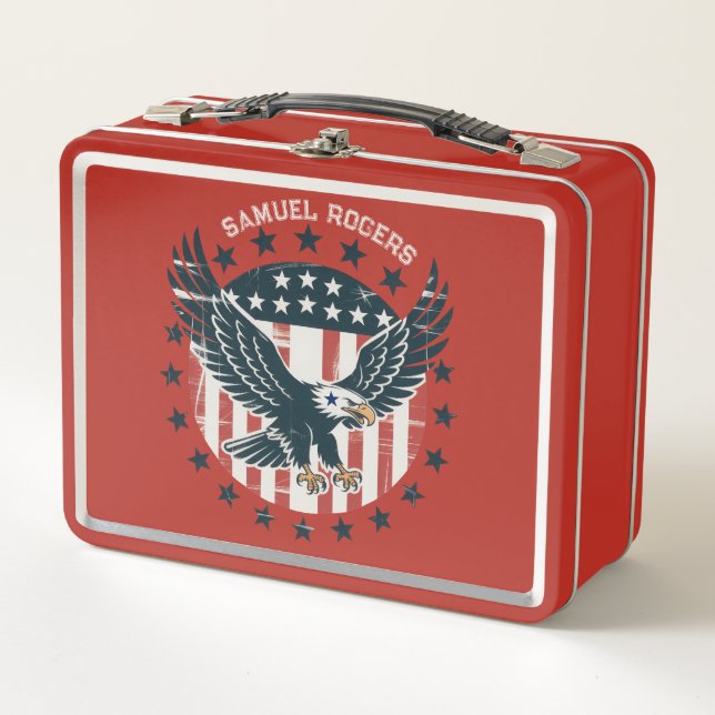 Retro American Eagle  Metal Lunch Box (Front)
