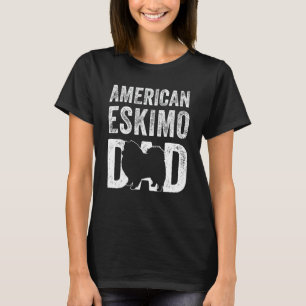 Retro American Eskimo Dad Papa Father's Day Dog Si T-Shirt