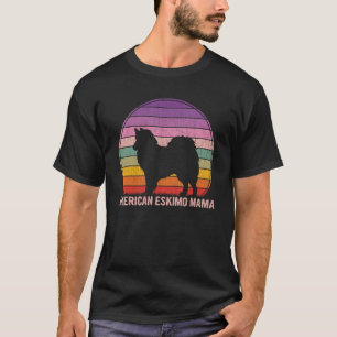 Retro American Eskimo Mama Graphic American Eskimo T-Shirt
