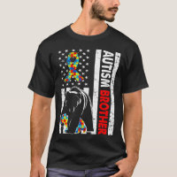 Retro American Flag Autism Brother Bear Awareness