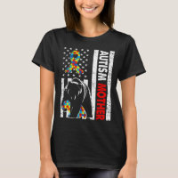 Retro American Flag Autism Mother Bear Awareness F