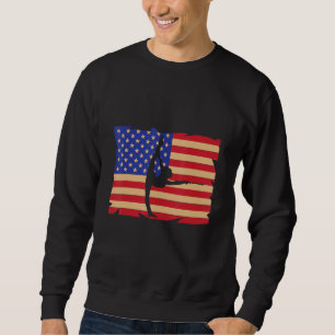 Retro American Flag Baton Twirling Twirler Majoret Sweatshirt