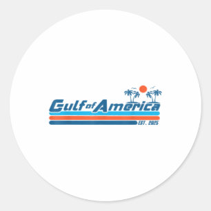 Retro American Flag Beach Classic Round Sticker