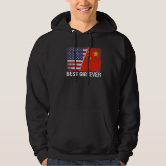 Retro American Flag China Flag Best Gigi Ever Fami Hoodie