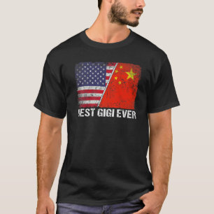 Retro American Flag China Flag Best Gigi Ever Fami T-Shirt