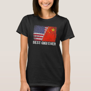 Retro American Flag China Flag Best Gigi Ever Fami T-Shirt