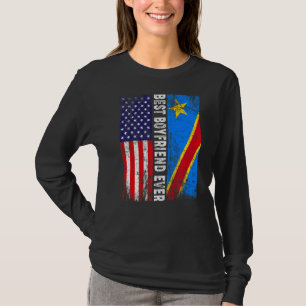 Retro American Flag Congo Flag Best Boyfriend Ever T-Shirt