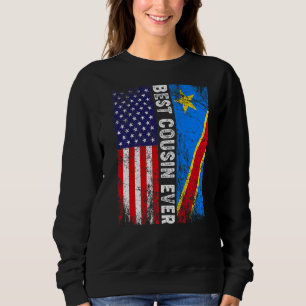 Retro American Flag Congo Flag Best Cousin Ever Fa Sweatshirt