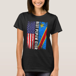 Retro American Flag Congo Flag Best Pepaw Ever Fam T-Shirt