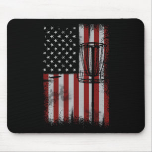 Retro American Flag Disc Golf Gift For Men Disc Go Mouse Mat