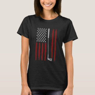 Retro American Flag Golf Gift for Golfer Funny Gol T-Shirt