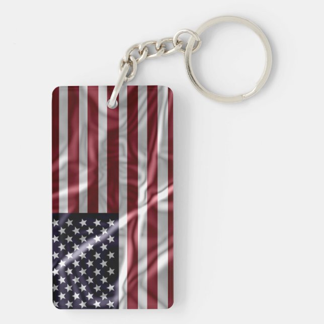 Retro American Flag Key Ring (Back)